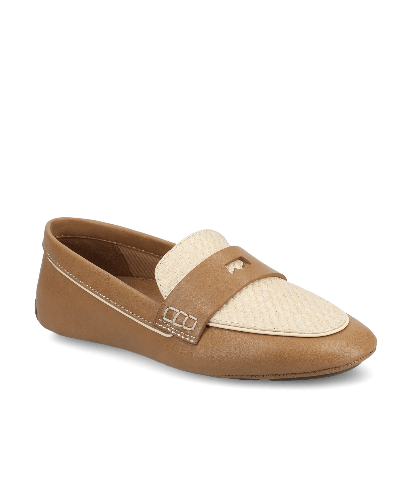 The Vesper Driver - Cappuccino Leather Raffia - view 2